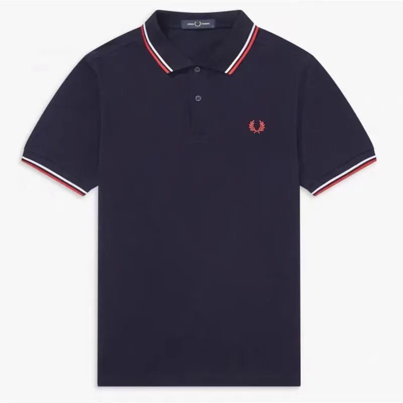 Fred Perry T-Shirts Laurel Wreath Logo Crew Neck T-Shirt — P Navy Blue