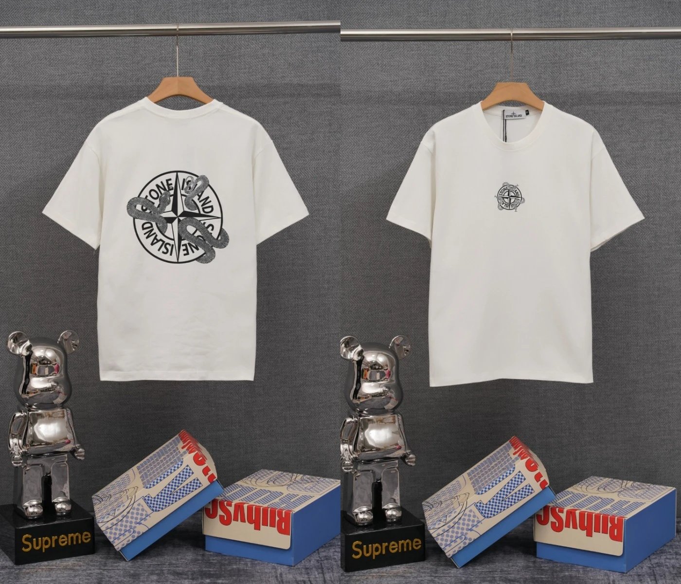 Stone Island T-Shirts Compass Graphic Short-Sleeve T-Shirt — SD 33 white