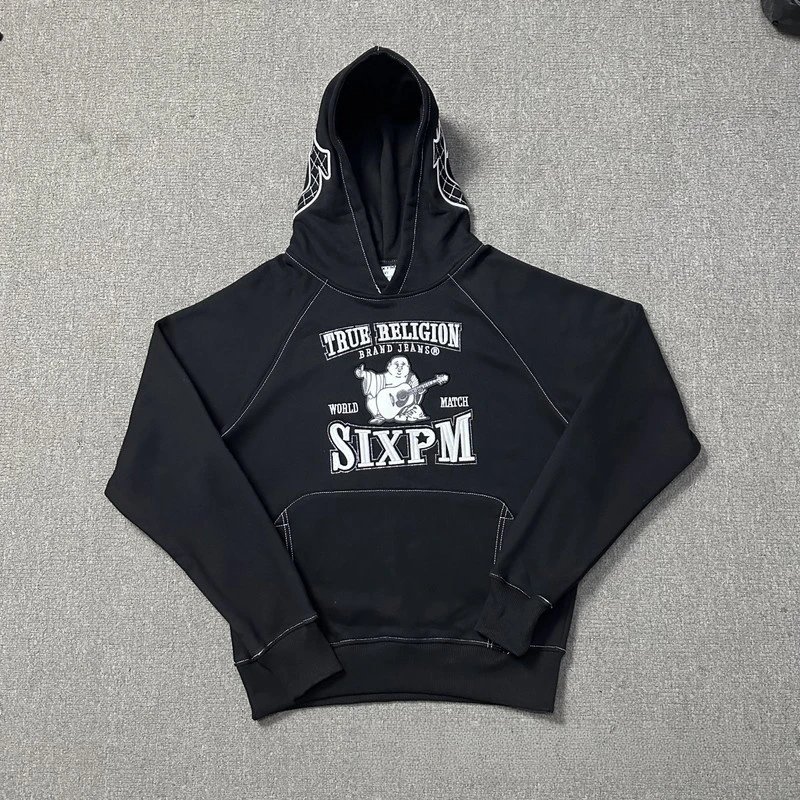 6PM Tracksuits Records Logo Hooded Tracksuit — 2003 Black hoodie