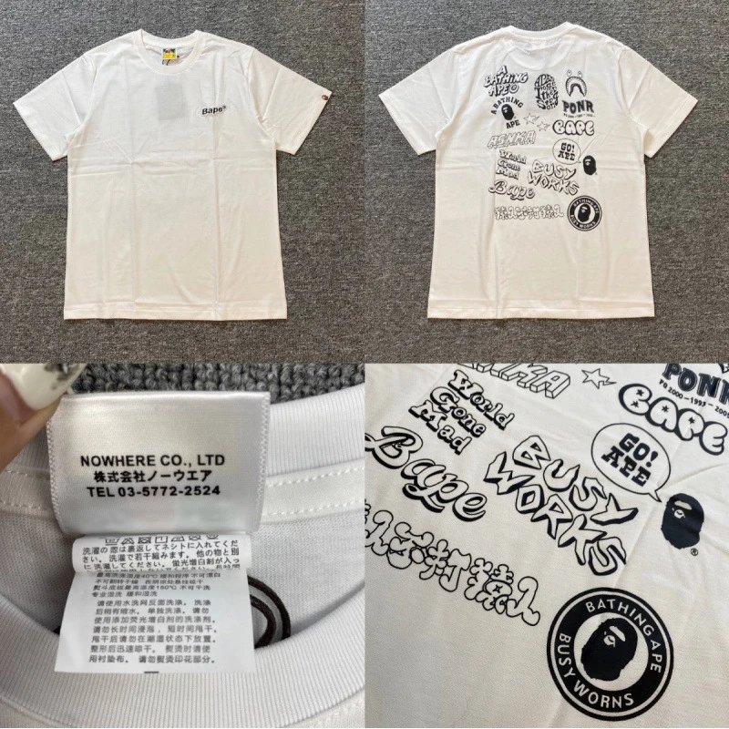A Bathing Ape T-Shirts Short-Sleeve Head Graphic T-Shirt — 365 white