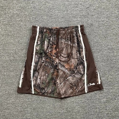 Corteiz Shorts Drawstring fleece with kangaroo pockets — 6117 Camouflage brown