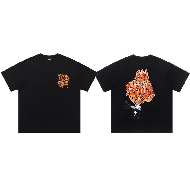 Trapstar T-Shirts Graphic Logo Print — 684 Black and red