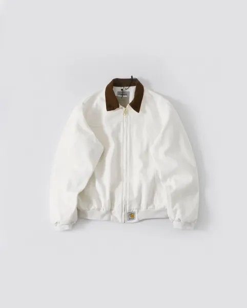 Carhartt WIP Active Jacket Off-White with Brown Corduroy Collar Jacket - 1
