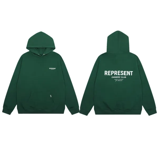 Represent Owners' Club Oversized Hoodie Army Green - 1