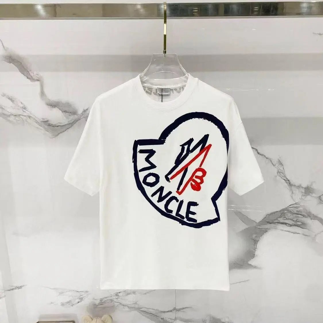 Moncler T-Shirts Logo Graphic Short-Sleeve Crewneck — M771