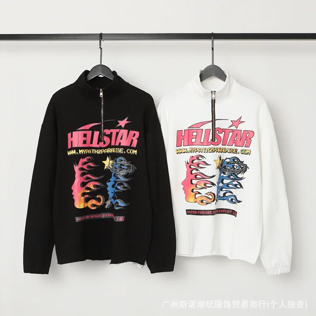 Hellstar Hoodies & Sweatshirts Graphic quarter-zip sweatshirt product detail image 18