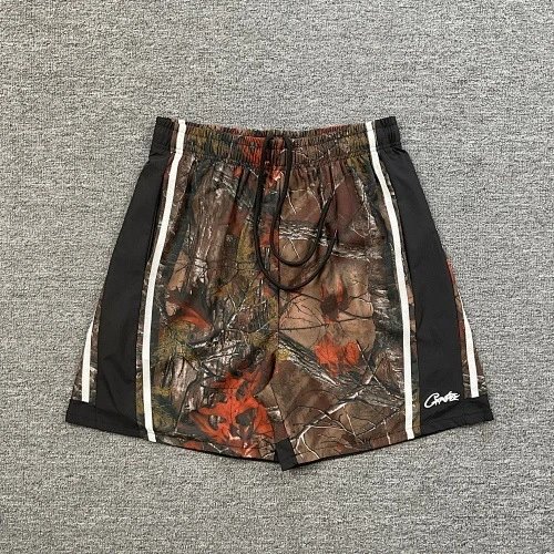 Corteiz Shorts Drawstring fleece with kangaroo pockets — 6117 Camouflage Red
