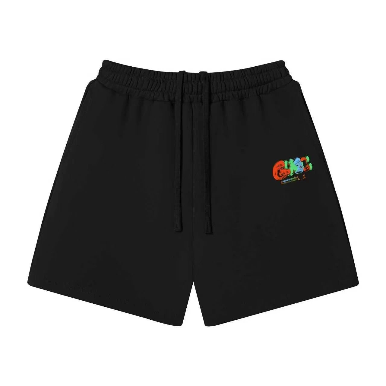 Unbranded Shorts Elastic-Waist Drawstring Graphic — 55 black