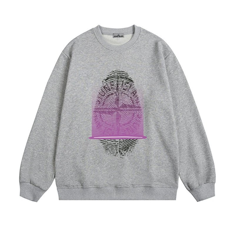 Stone Island Hoodies & Sweatshirts Graphic Crewneck Sweatshirt — 607 gray (velvet)