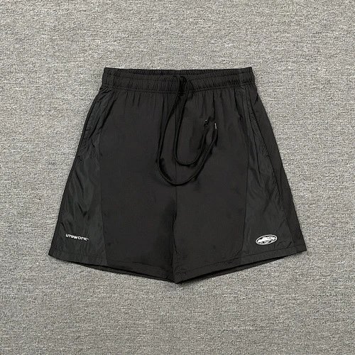 Corteiz Shorts CRTZ logo graphic drawstring — D 8421 black