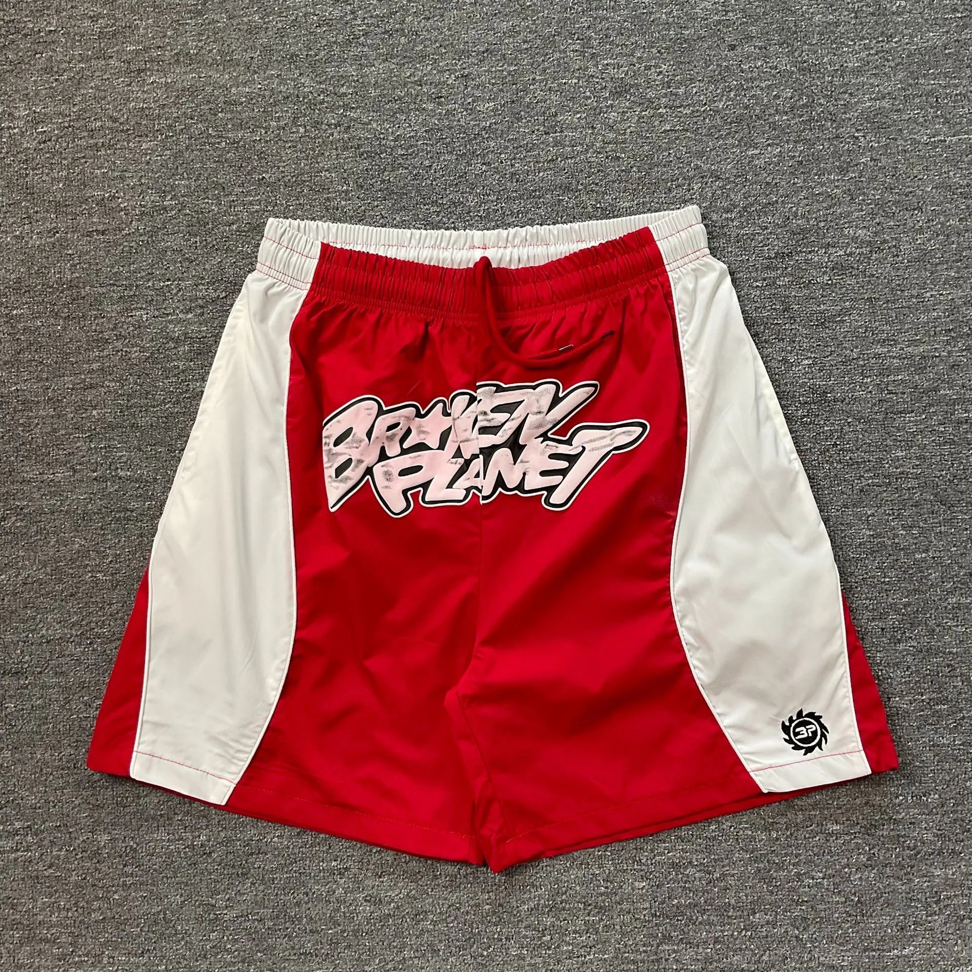 Broken Planet Shorts Graphic Panel Drawstring — 3223 red