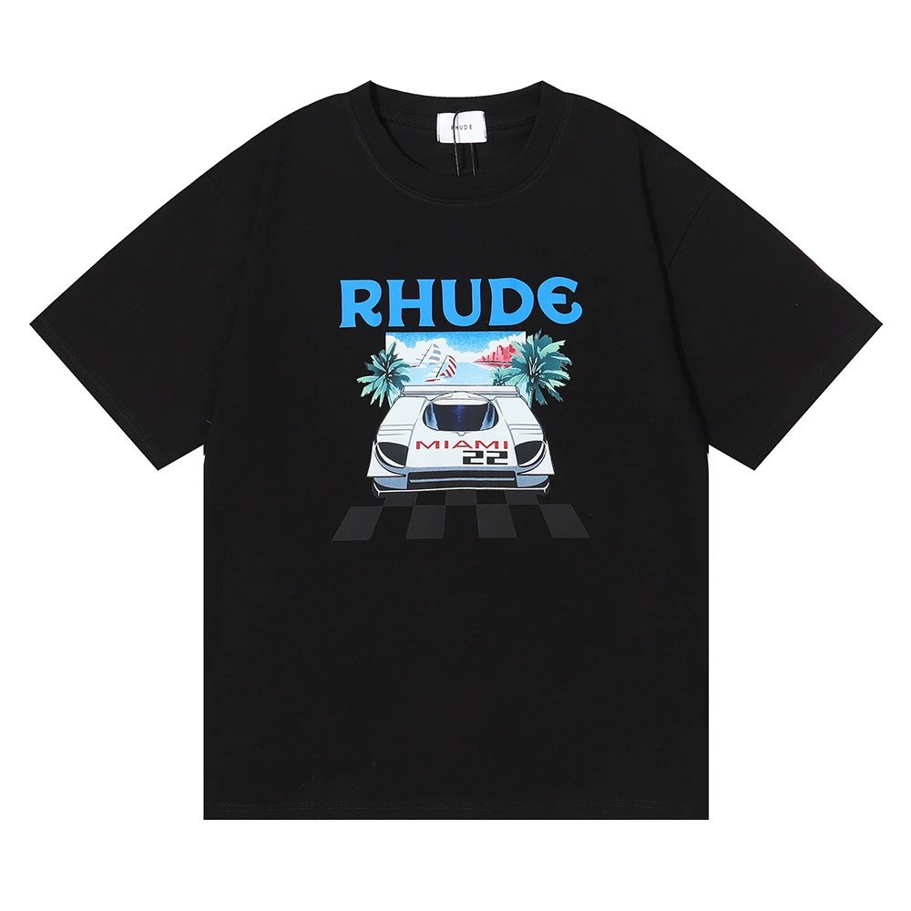 Rhude T-Shirts Graphic Print — 5027 black