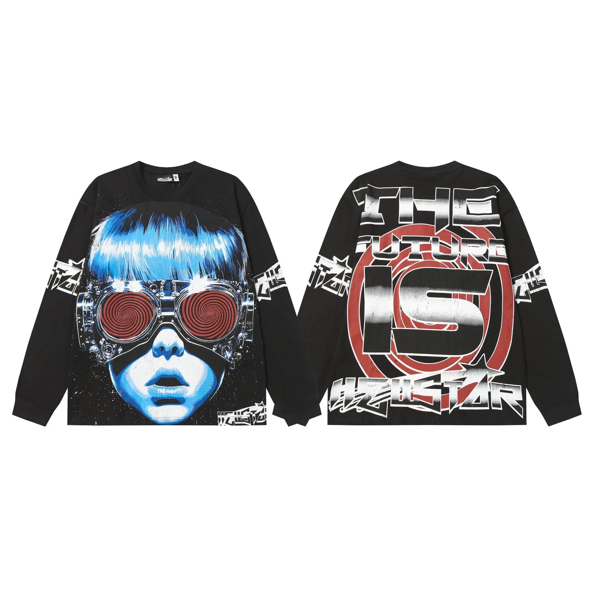 Hellstar T-Shirts Graphic Print Long-Sleeve T-Shirt — 7111 Black