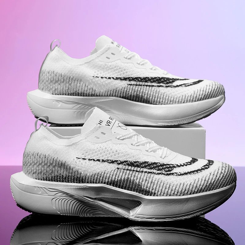 Unbranded Sneakers Knit low-top with visible air-cushion sole — Silver gray