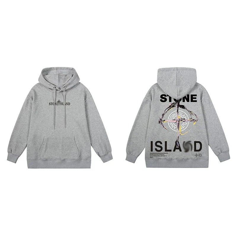 Stone Island Hoodies & Sweatshirts Compass Logo Pullover Hoodie — 672 Light gray