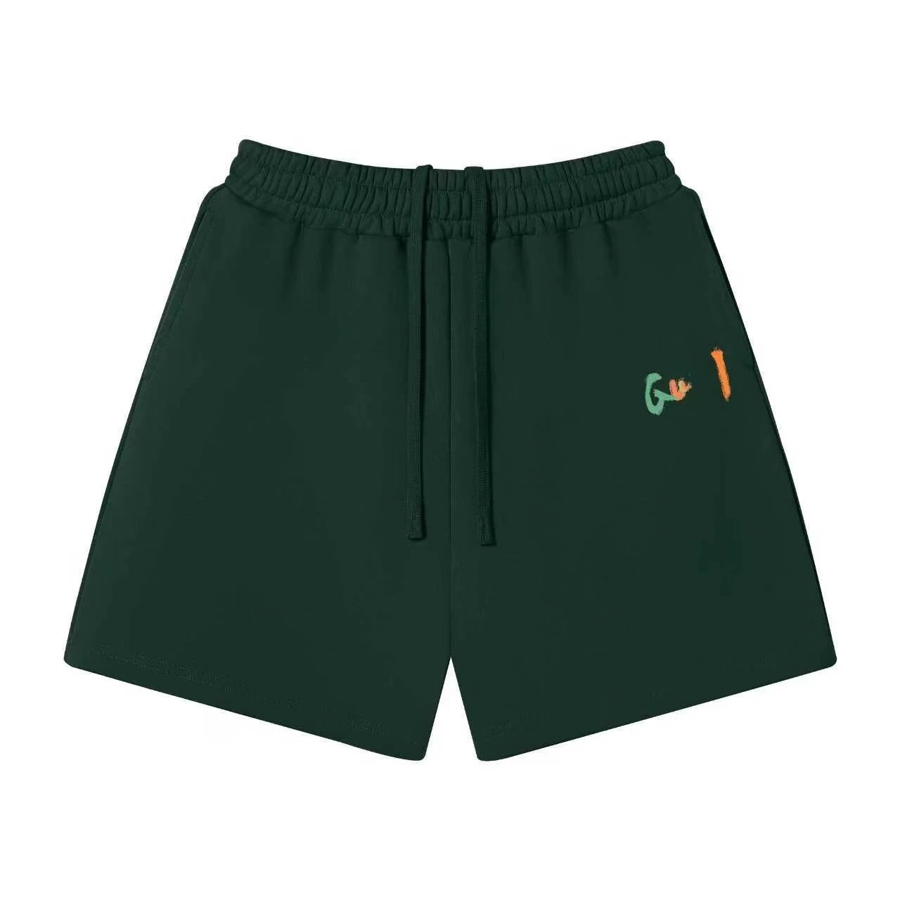 Unbranded Shorts Elastic-Waist Drawstring Graphic — 54 Dark green