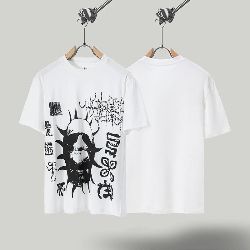 Unbranded T-Shirts Graphic Print Crewneck T-Shirt — TS 50 Beige