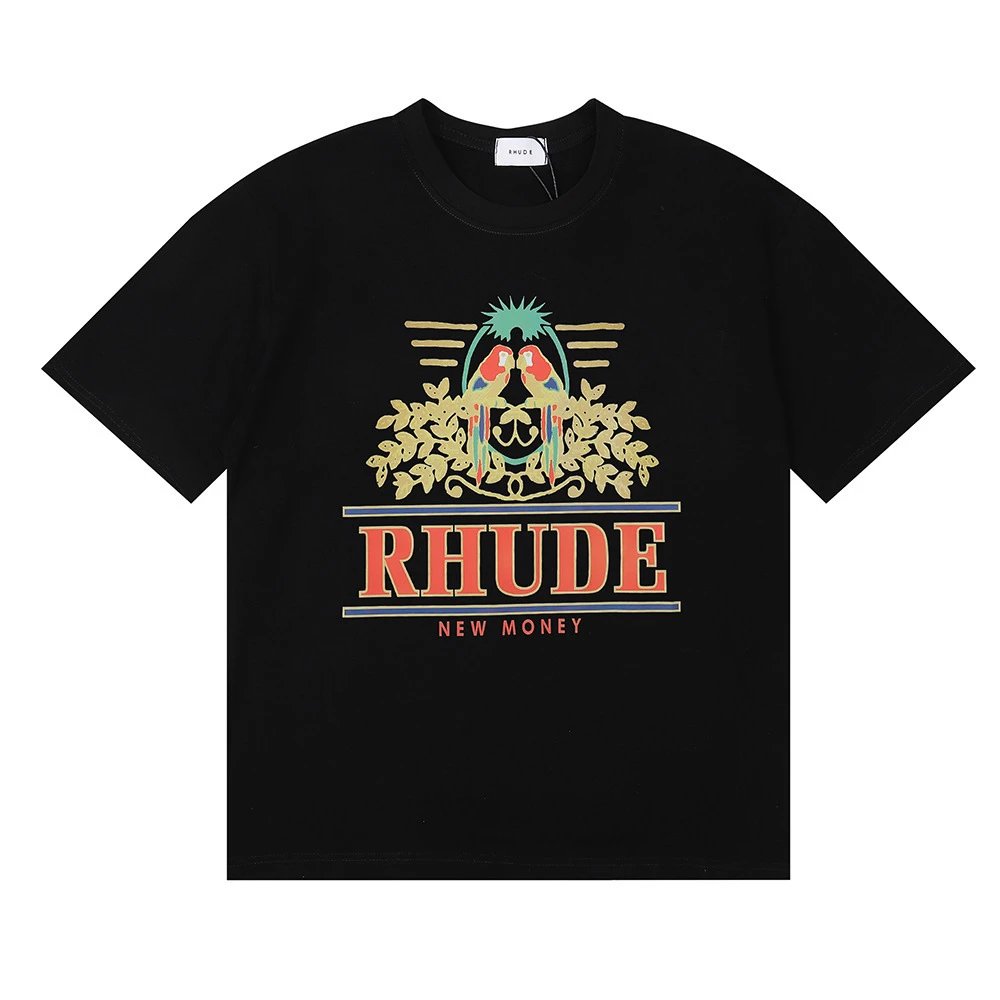 Rhude T-Shirts Graphic Print — 5067 black