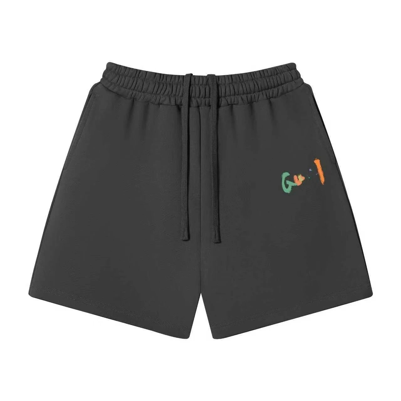 Unbranded Shorts Elastic-Waist Drawstring Graphic — 54 Dark gray