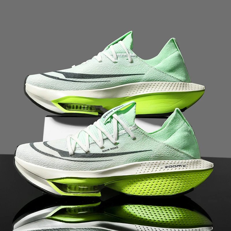 Unbranded Sneakers Knit low-top with visible air-cushion sole — Green P 2