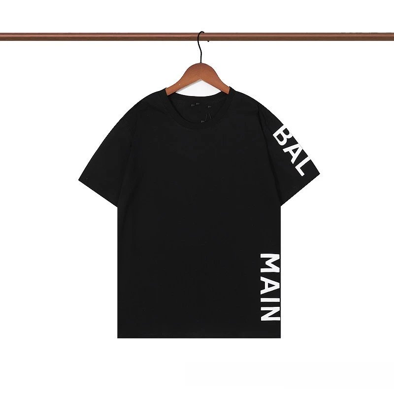 Balmain T-Shirts Short-Sleeve Logo Print — 37