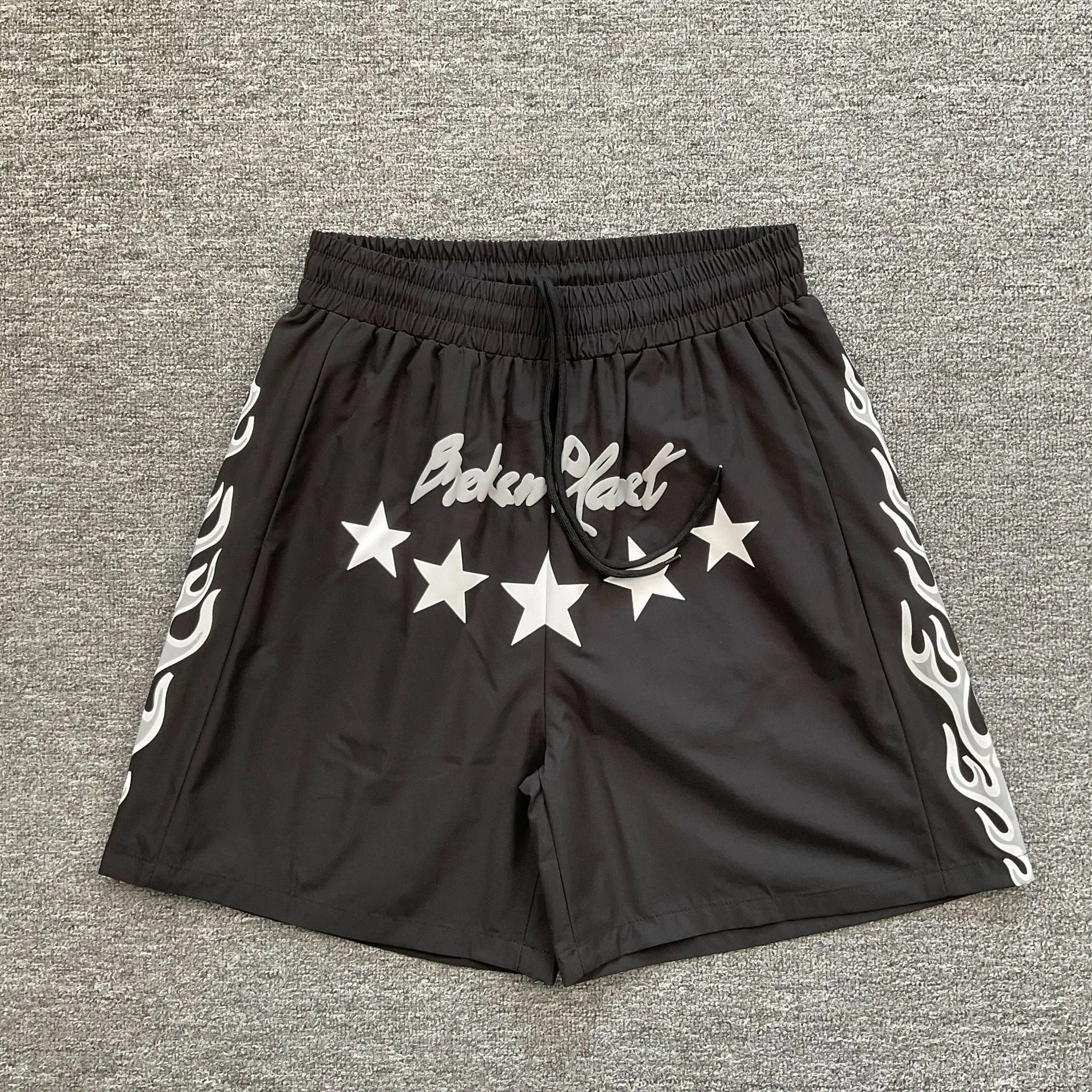 Broken Planet Shorts Graphic Panel Drawstring — 8386 black