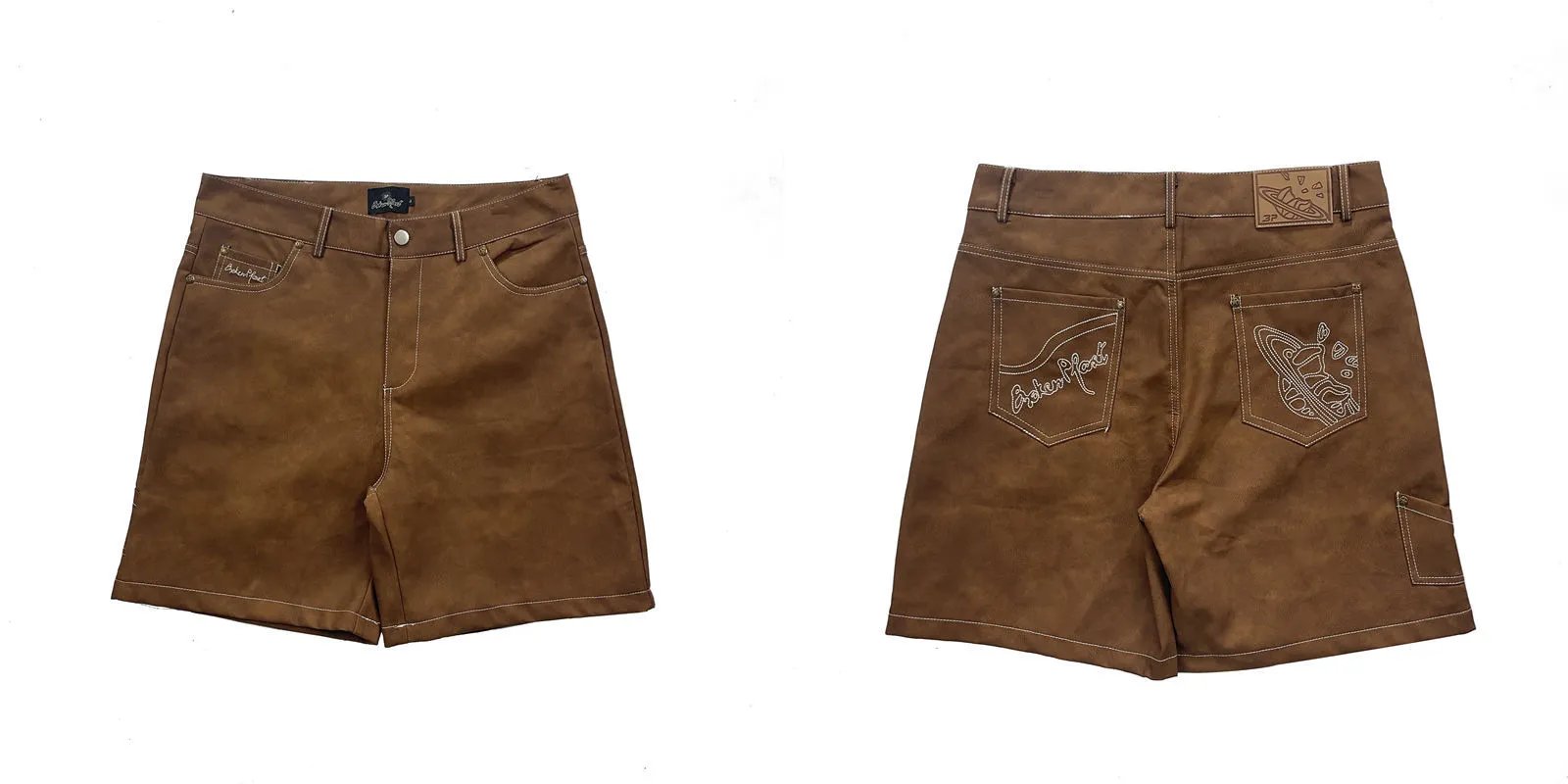 Broken Planet Shorts Graphic and plaid — 3168 Yellow