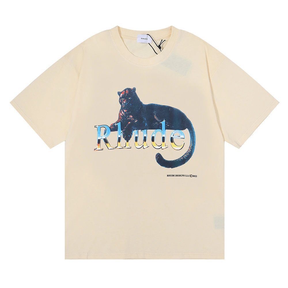 Rhude T-Shirts Graphic Print — 5023 Apricot color