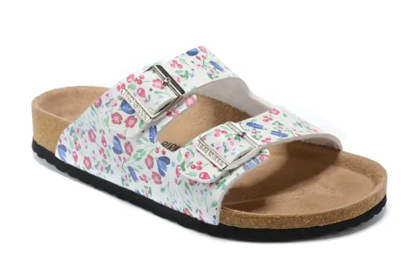 Birkenstock Arizona Floral Print White Sandals - 1