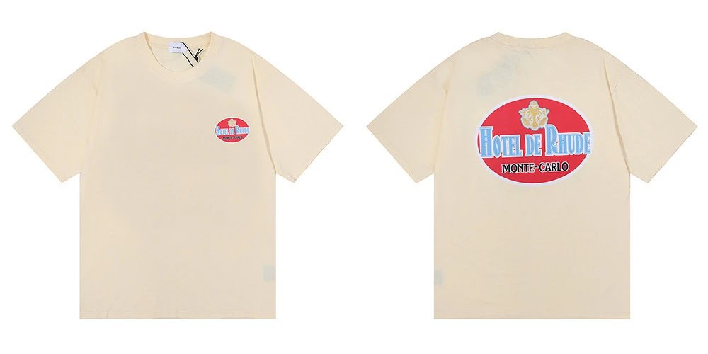 Rhude T-Shirts Graphic Print — 5021 Apricot color