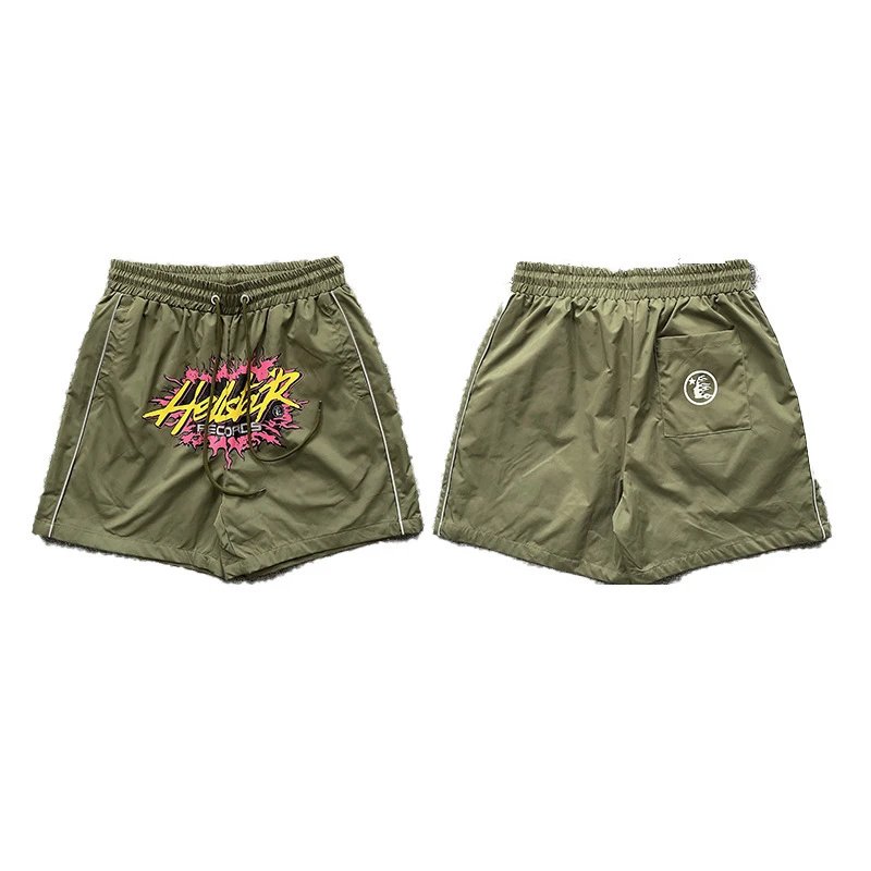 Broken Planet Shorts Drawstring graphic — 8311 Green