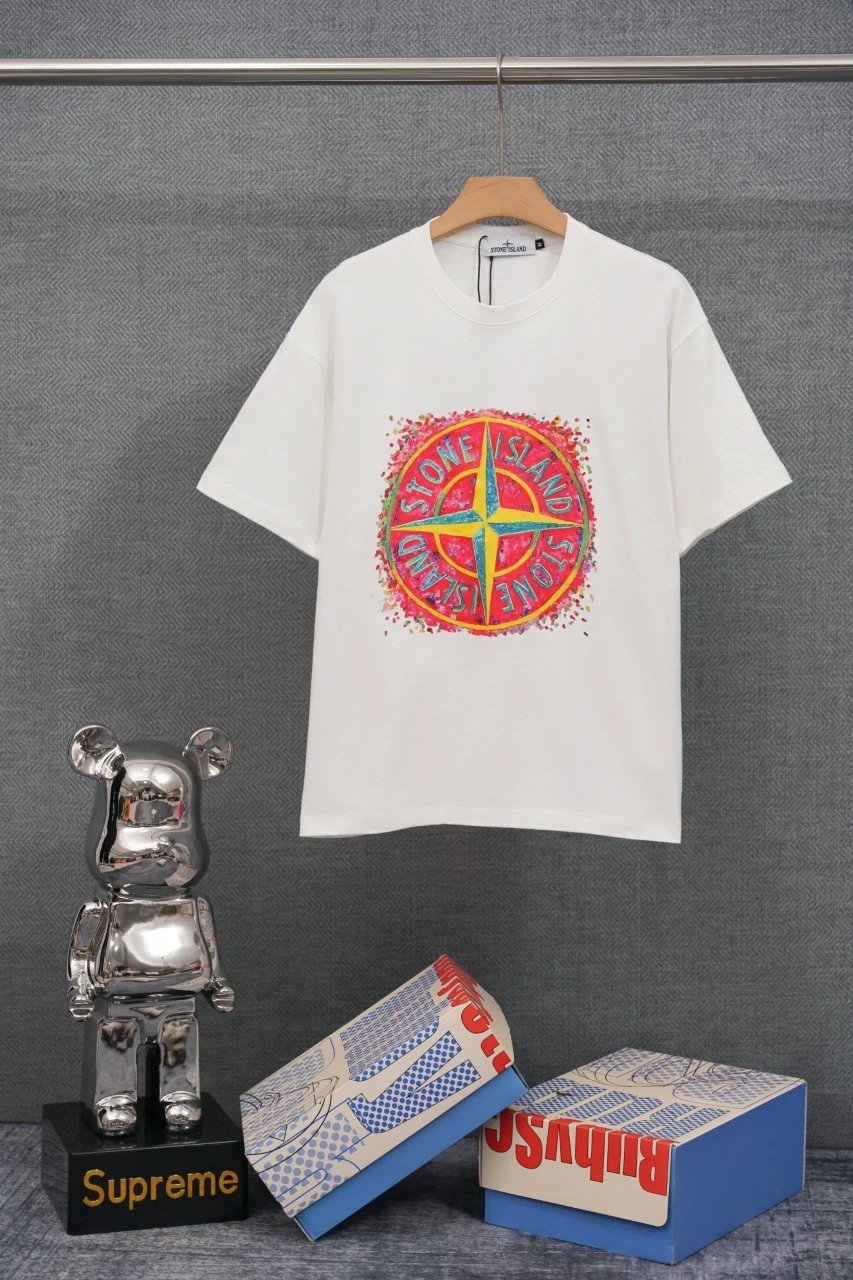 Stone Island T-Shirts Compass Graphic Short-Sleeve T-Shirt — SD 31 white