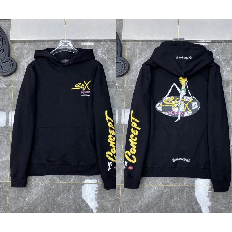 Chrome Hearts Hoodies & Sweatshirts Cross Graphic Pullover Hoodie — 8398 Black