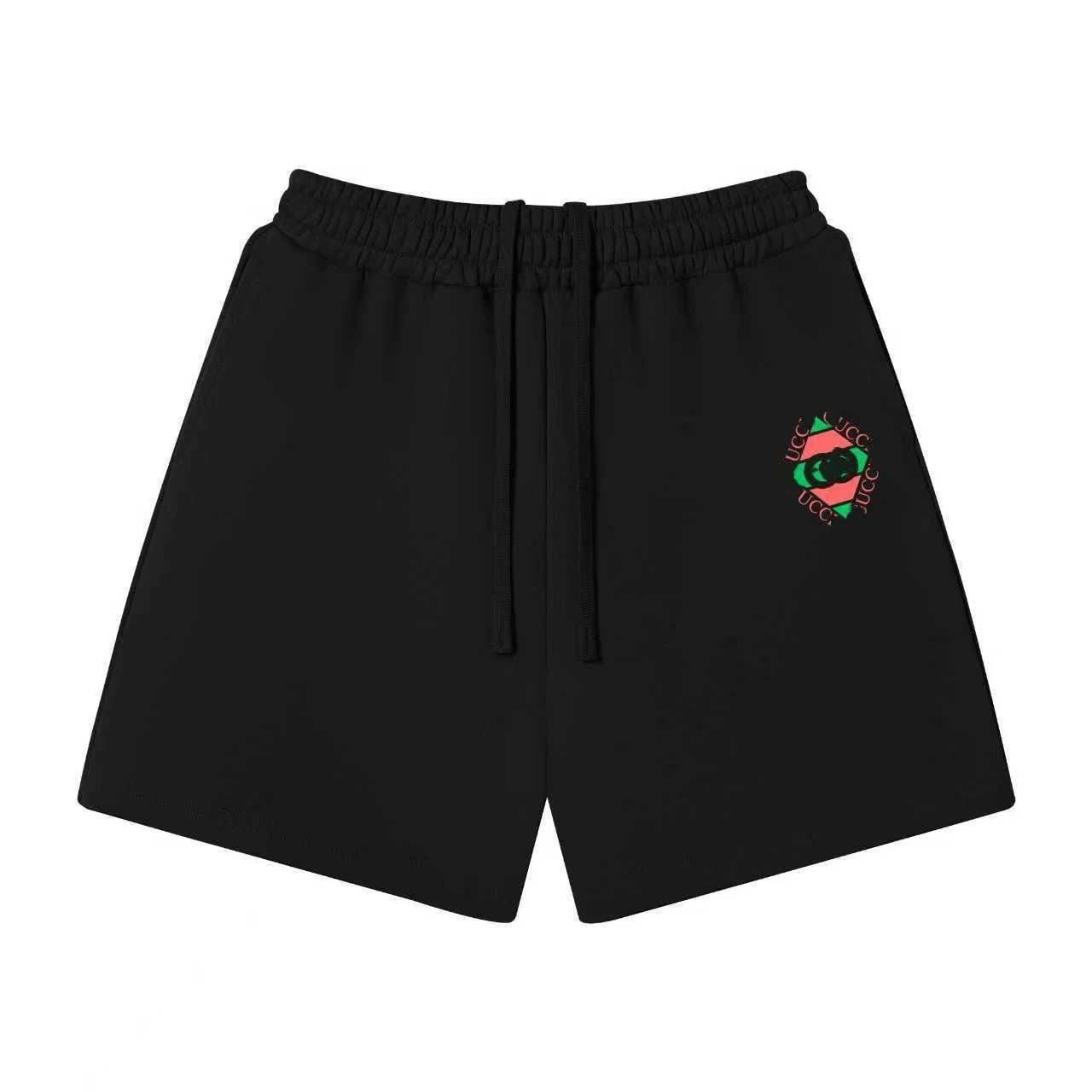 Unbranded Shorts Elastic-waist drawstring with graphic logo print — 33 black