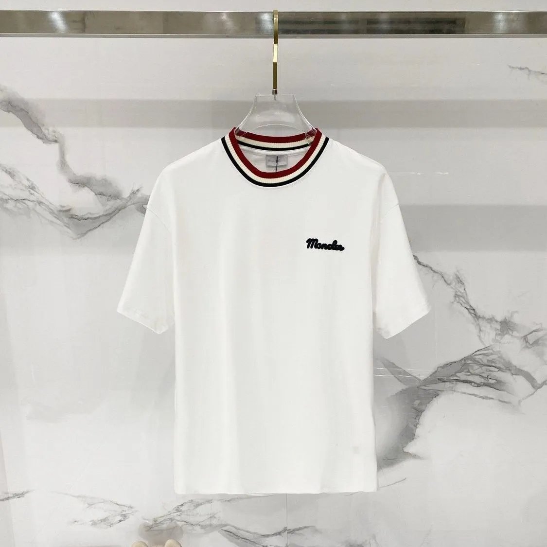 Moncler T-Shirts Logo Graphic Short-Sleeve Crewneck — M796