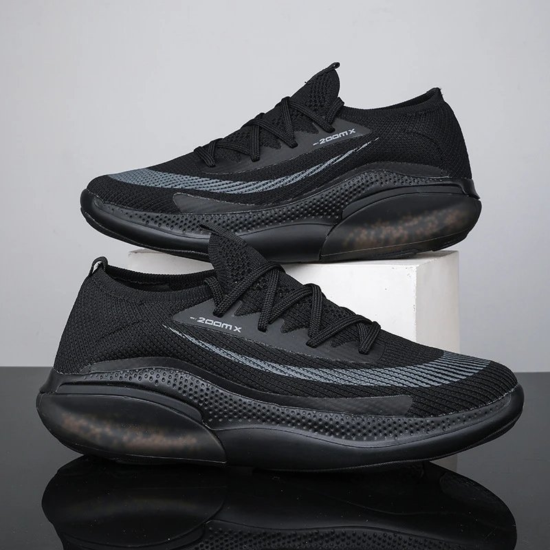 Unbranded Sneakers Knit low-top with visible air-cushion sole — Black 5000