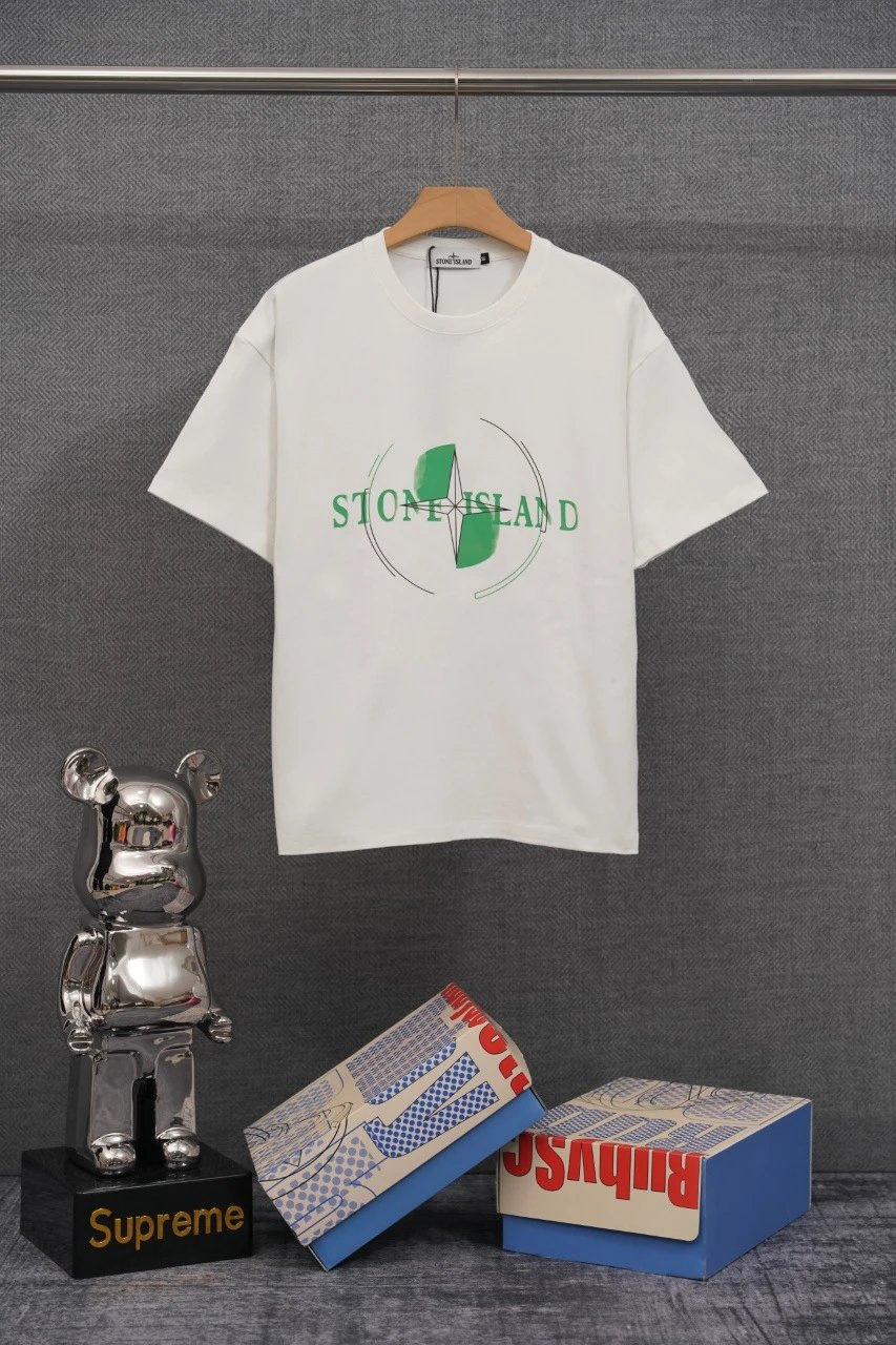 Stone Island T-Shirts Compass Graphic Short-Sleeve T-Shirt — SD 34 white