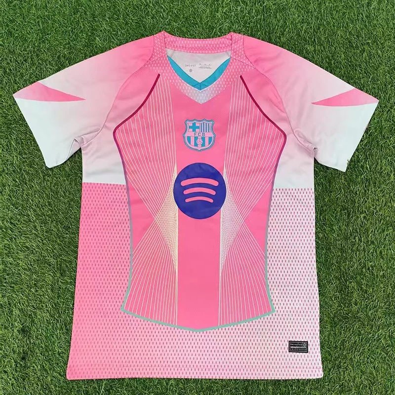 Unbranded Football Jerseys Short-Sleeve Club and National Team Designs — 2526 Barcelona Pink