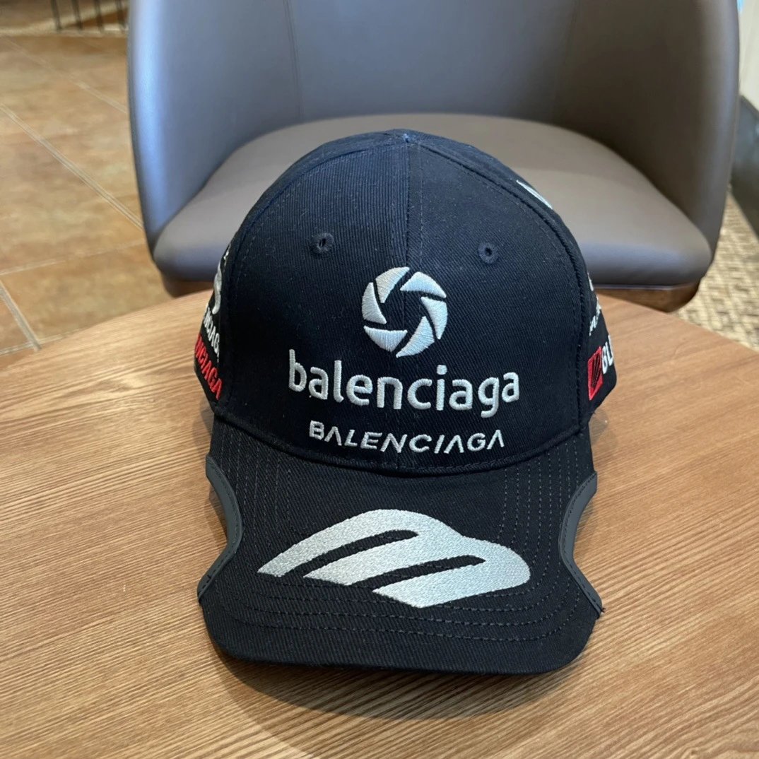 Balenciaga Hats Distressed Embroidered Baseball Cap — 20-2