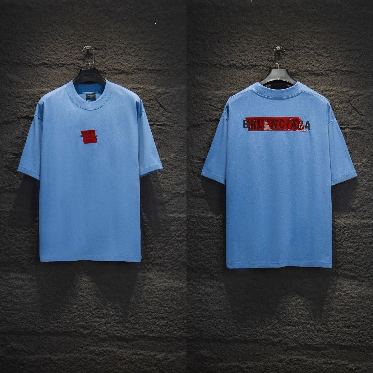 Balenciaga T-Shirts Graphic short-sleeve T-shirt — 5204 blue