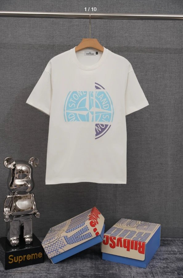 Stone Island T-Shirts Compass Graphic Short-Sleeve T-Shirt — SD 41 white