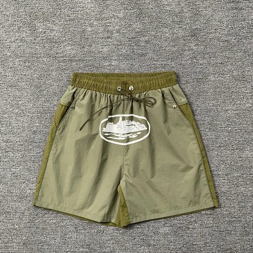 Corteiz Shorts CRTZ logo graphic drawstring — 8303 Green