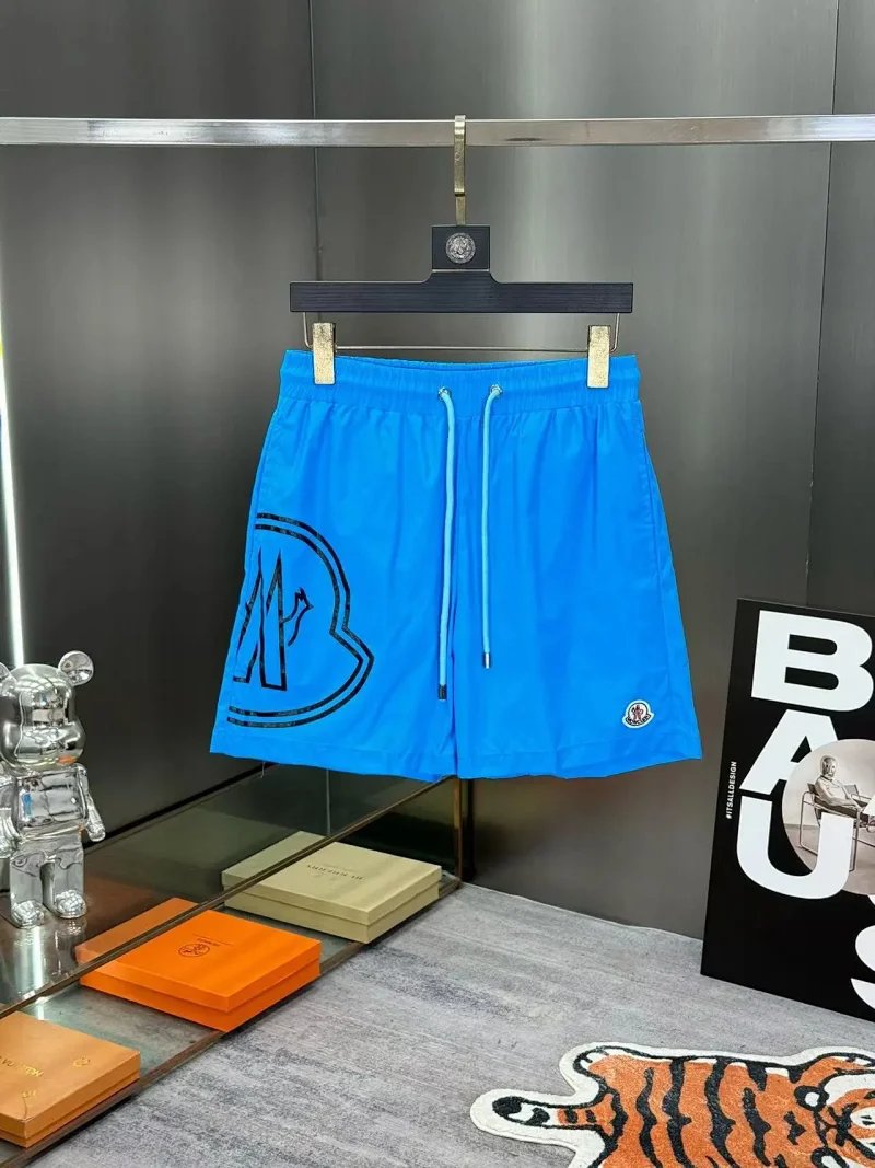 Moncler Shorts Drawstring logo-print — Sky blue