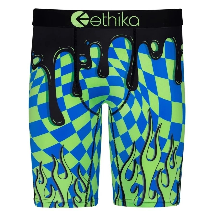 Ethika Underwear Printed Boxer Briefs — Green Cake