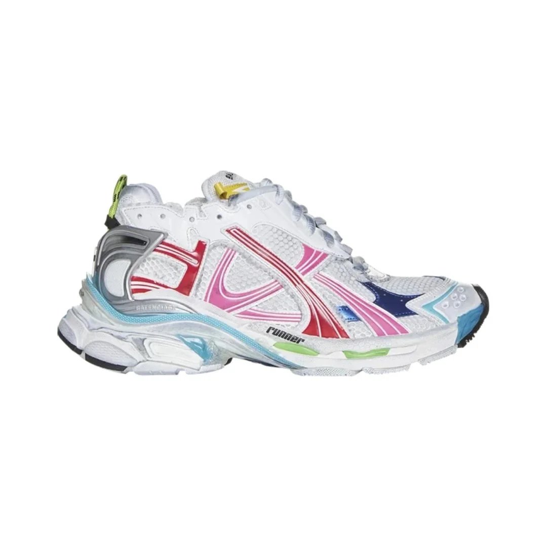 Balenciaga Sneakers Runner 7.5 — Worn-Out - White Multi-Color