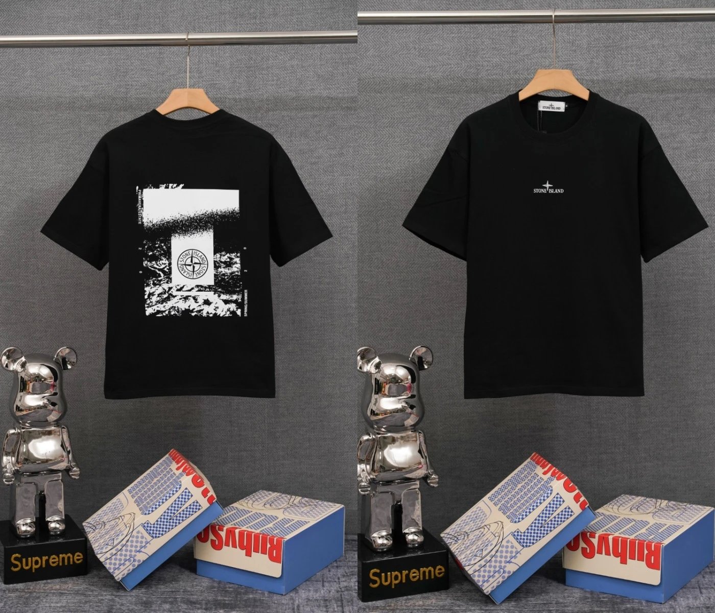 Stone Island T-Shirts Compass Graphic Short-Sleeve T-Shirt — SD 24 Black