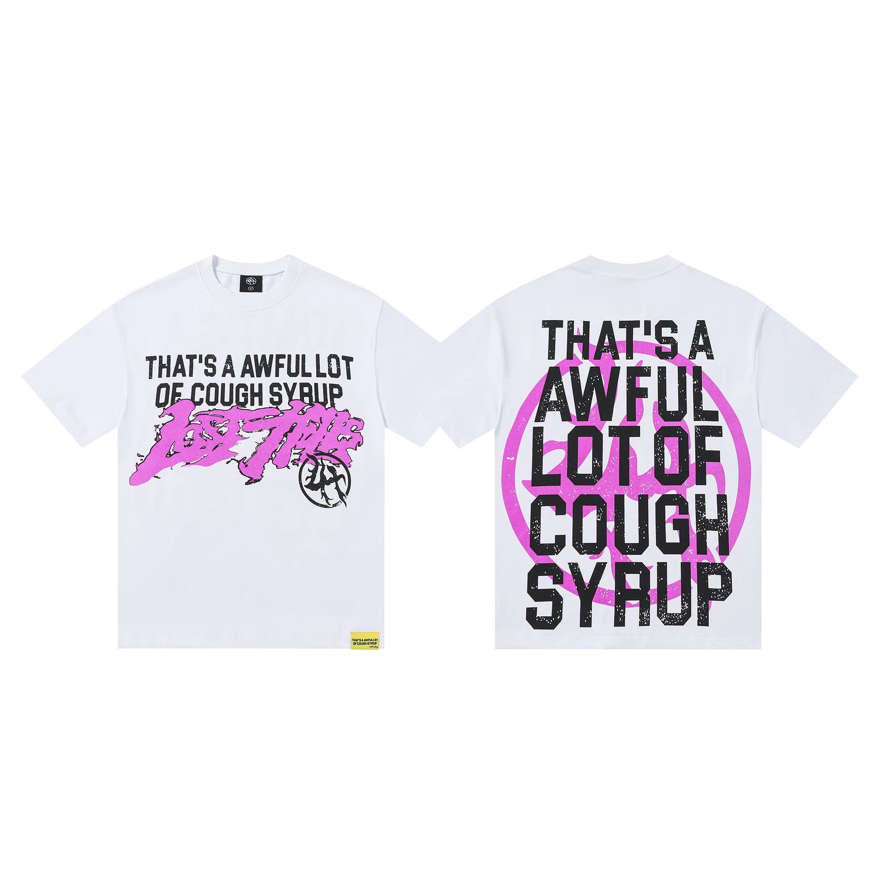Desto Dubb T-Shirts That's a Awful Lot of Cough Syrup Graphic Print — 2302 white