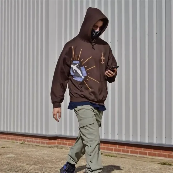 Rodeo Hoodie Brown Streetwear Graphic Hoodie - 14