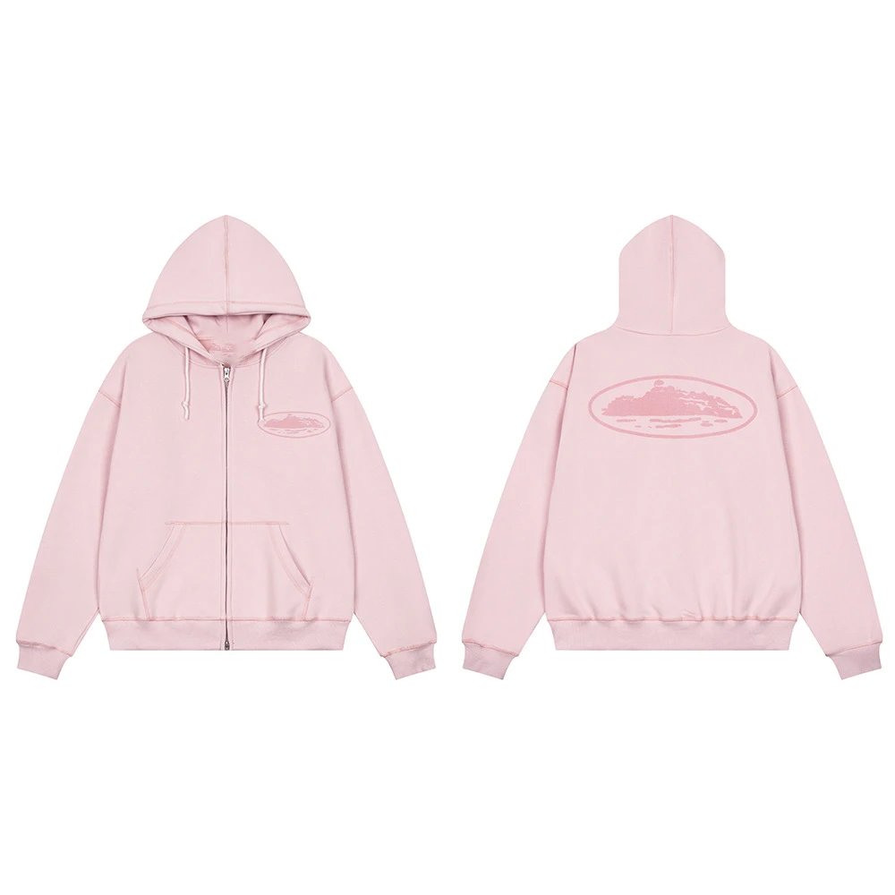 Corteiz Hoodies & Sweatshirts Logo-print hooded sweatshirt — 531 Pink