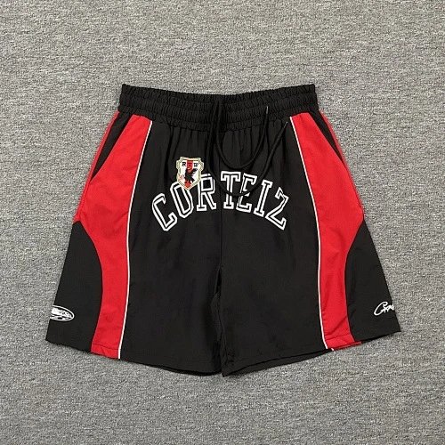 Corteiz Shorts Drawstring athletic — Black-Red 3251#